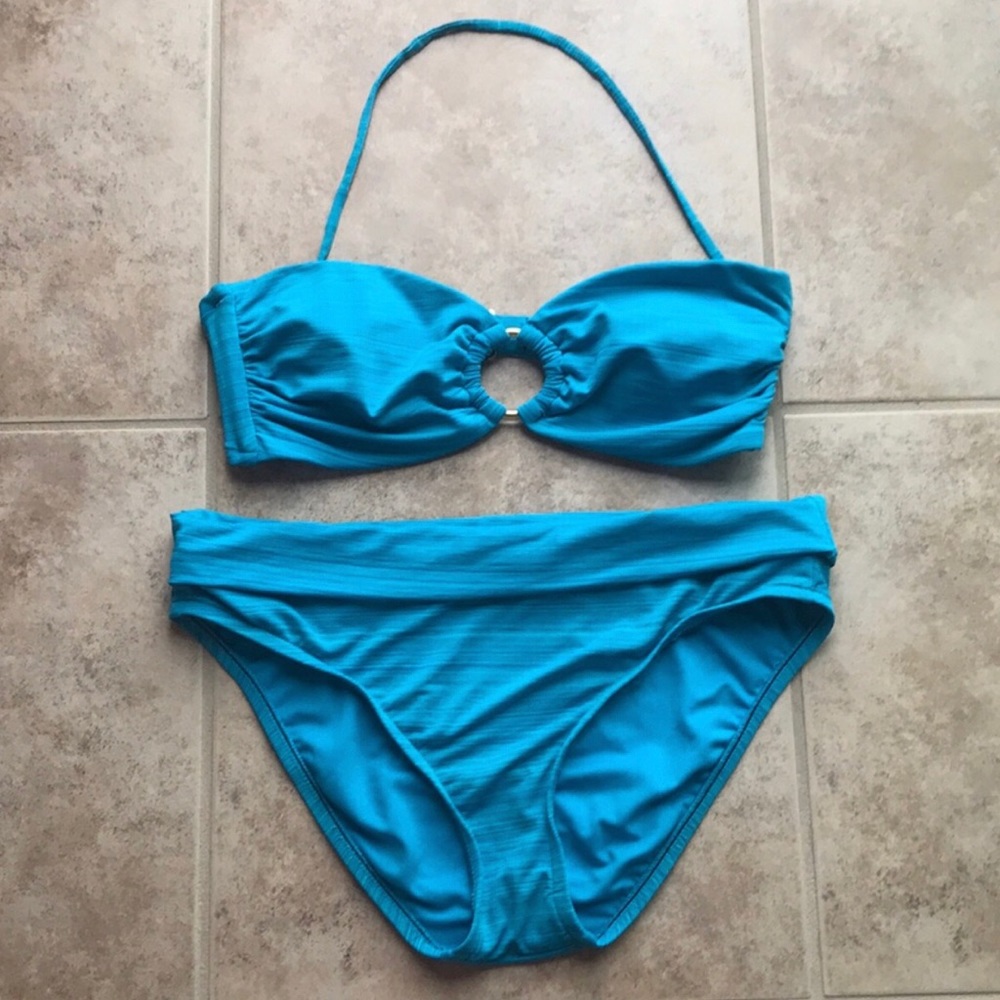 Mossimo O-ring bandeau bikini w/optional strap S